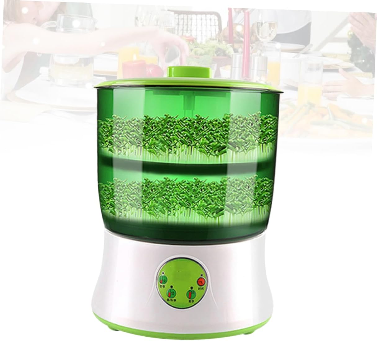 BESPORTBLE 110v Dual Intelligent Bean Sprout Maker Automatic Microcomputer -Saving Water Circulation System Household Use Growth Environment