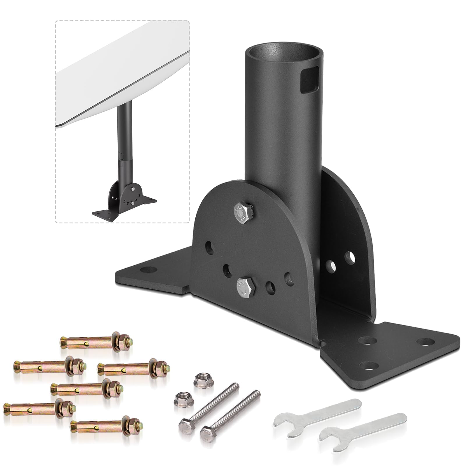 Bingfu Soporte Robusto y Más Grueso para Antena Parabólica de Internet por Satélite Starlink Gen2 V2 - Kit de Montaje en Poste de Pared Resistente con Accesorios de Soporte de Angulo Ajustable