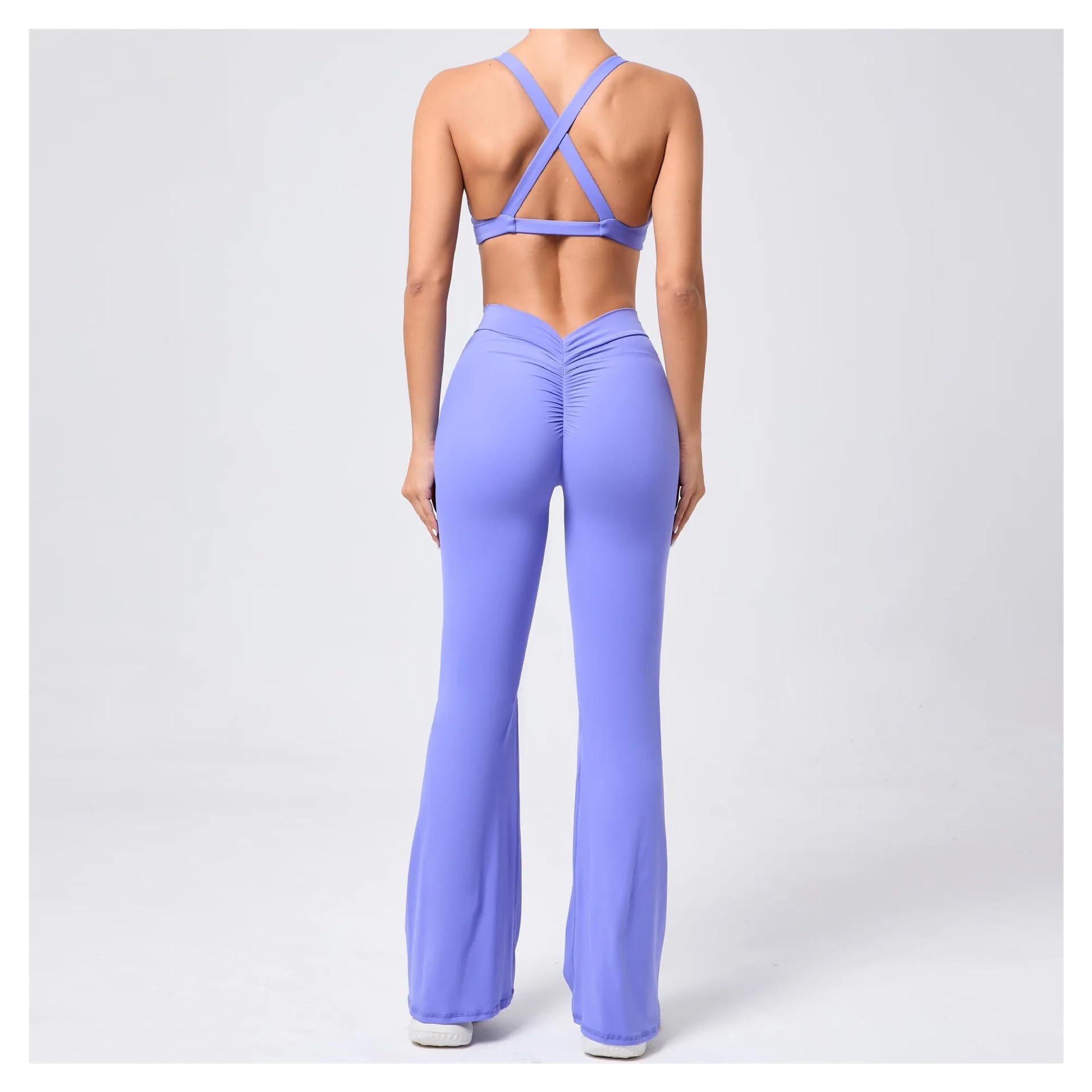 Leggings con Forma De V, Pantalones Yoga For Mujer, Cintura Alta Y Pierna Ancha para Yoga Fitness
