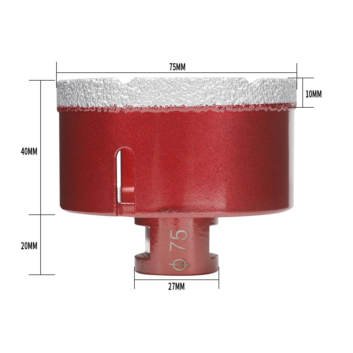 SUQIN 75mm Diamond Hole Saw Drill Bit with M14 Thread,Vacuum Brazed Tile Hole Saw Cutter for Tile Porcelain Ceramic Marble Granite Glass Drilling - Image 2