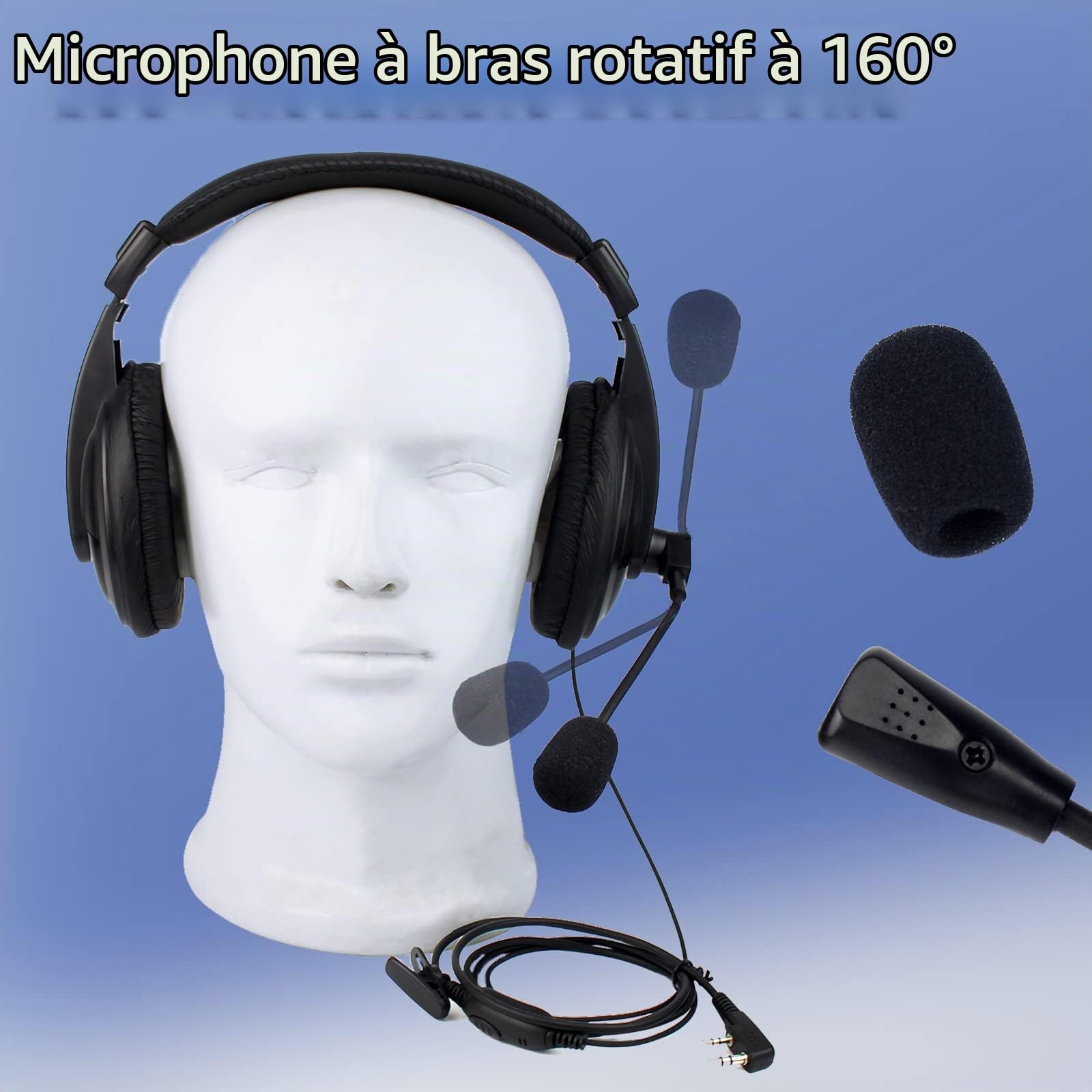 Retevis R114 Casque Talkie Walkie à Réduction de Bruit VOX Écouteur 2 Broches Oreillette Compatible avec Talkie Walkie RT24 RT27 RT668 BaoFeng BF-888s Radioddity R2 Kenwood (1 Pcs)