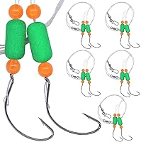 Vista 8 de Aparejos Pompano para Pesca de Surf en Agua Salada con Gancho de Doble Círculo y Espacio Amplio - Juego de 6 Accesorios de Pesca de Surf