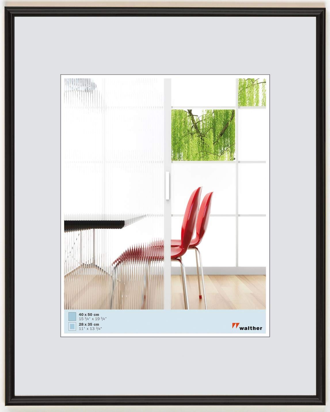 walther design Bilderrahmen schwarz 40 x 50 cm Galeria Kunststoffrahmen KB050H