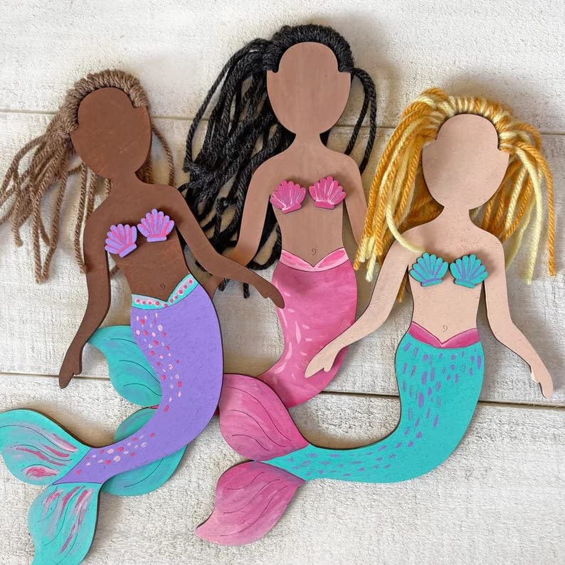 Haoser Mermaid Self-Portrait Craft Kit,Drawing Craft Kit For Kids - Yarn Is Not Included,Mermaid Theme Birthday Gift Kids Craft Kit Theme My Party Pack Of 5, Multicolor (B0BS3ZPJ9T) Amazon Price History, Amazon Price Tracker