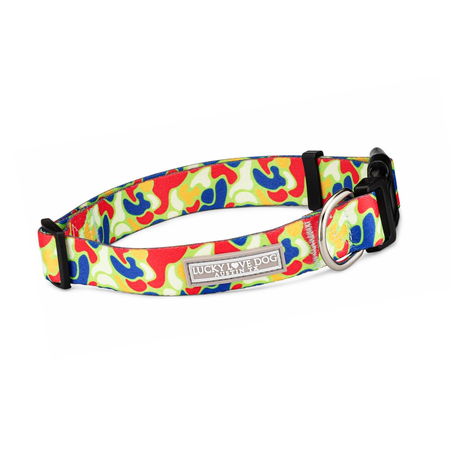 Lucky Love Dog Collares, collar de perro con patrón de rayas para perros medianos, cómodo y suave, lindo collar de perro para niña o niño, Oscar, mediano
