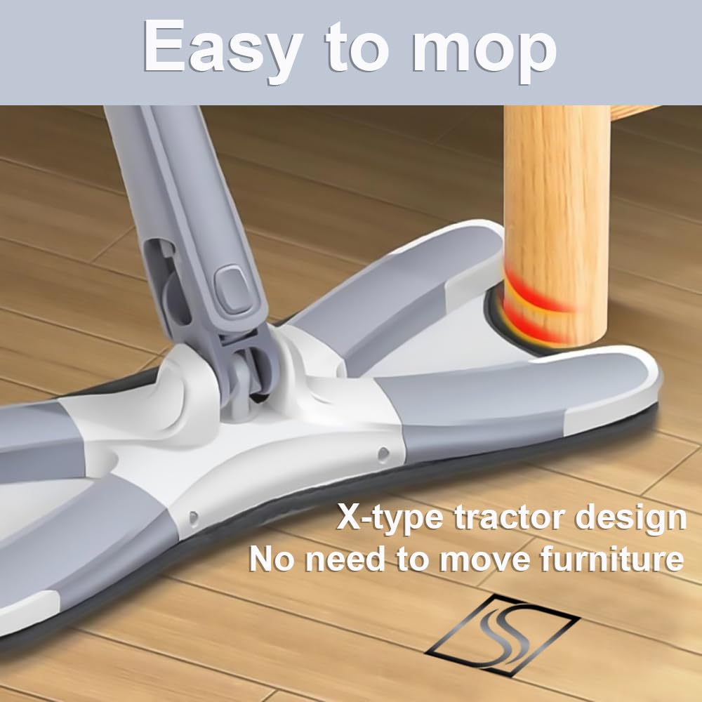 STELLIX Mop Pocha for Floor Cleaning|X-Shape 360� Mop with Flexible Head, Ideal for Wet & Dry Cleaning for Any Surface | Super-Absorbent Pads 4