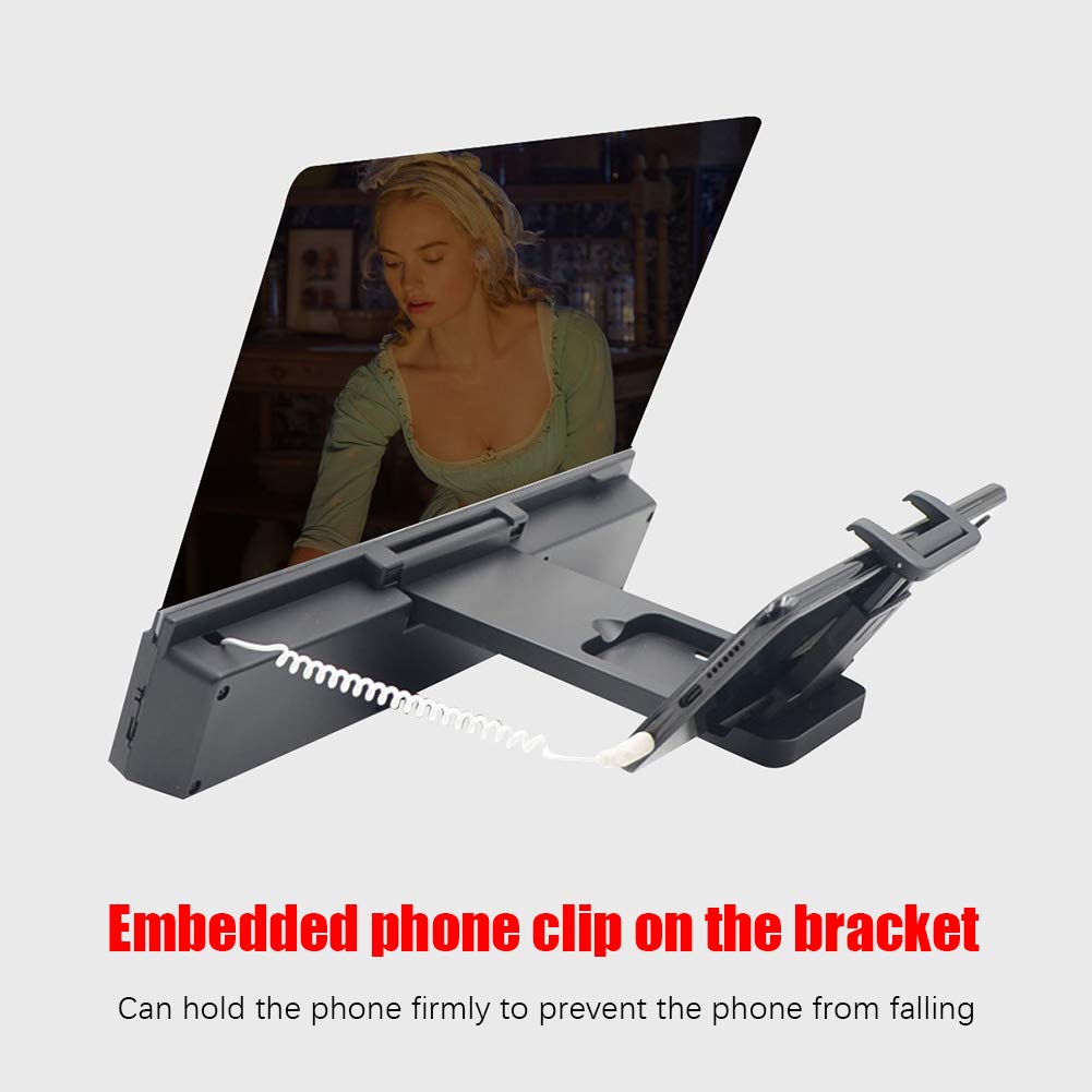 Bildschirmverstärker, 3D-Handy-Bildschirm, 12 Verstärker, HD-Videoverstärker mit Lautsprecher, Video-Verstärker aus Film, schützt die Augen
