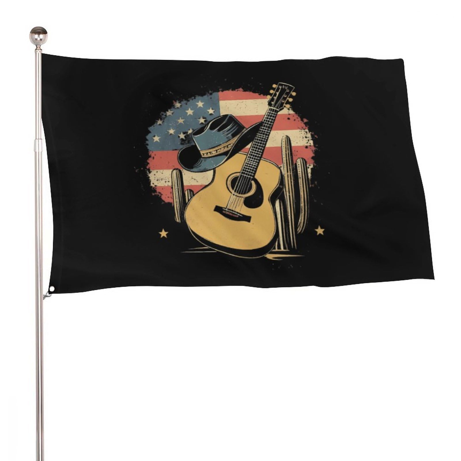 Western Country Music Multifunctional Flag Decorative Flags Printed Memorial Day Banner for Garden Outdoor 47x70 in