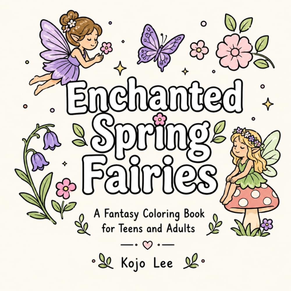 Enchanted Spring Fairies: A Fantasy Coloring Book for Teens and Adults