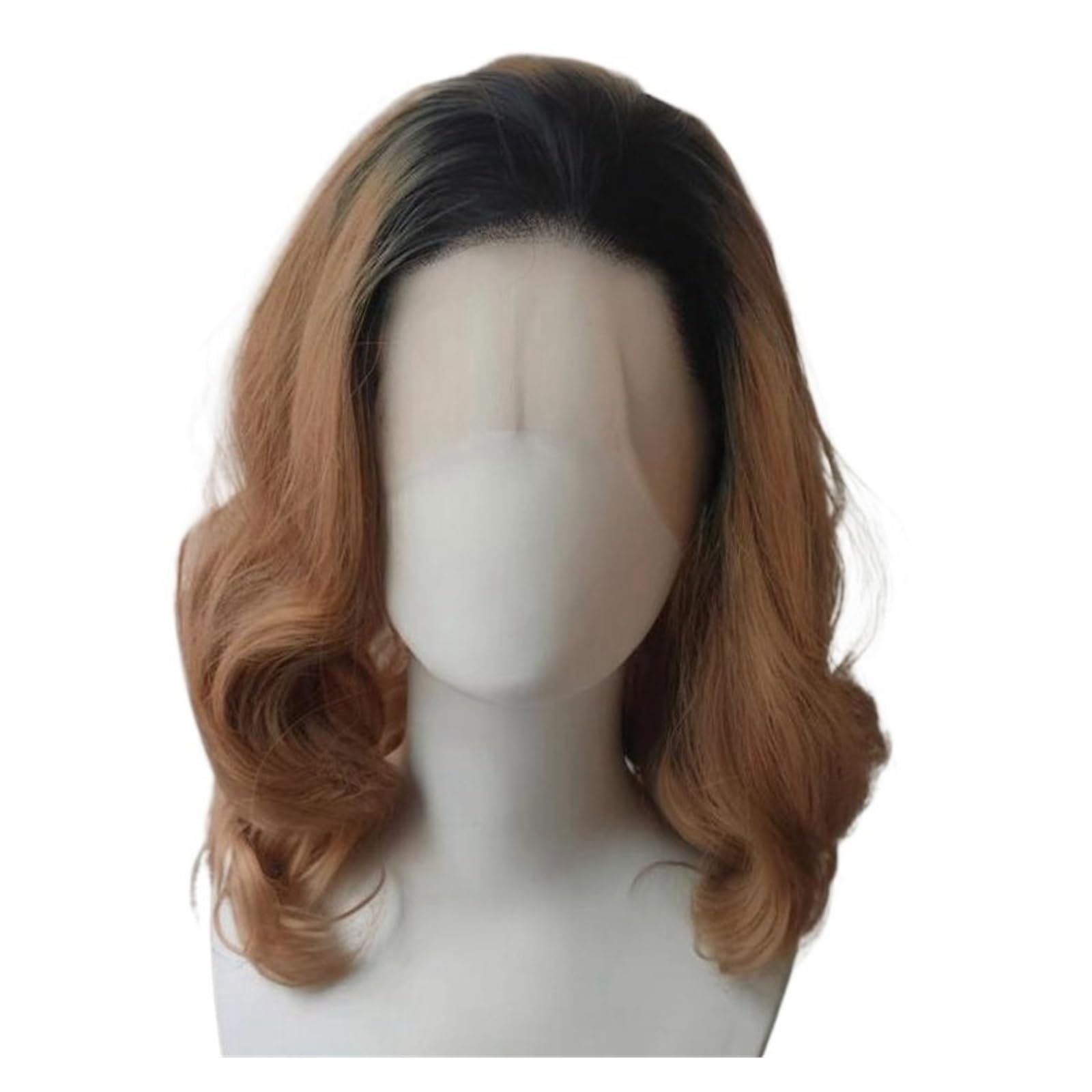 Libangrong-888 One Color Wigs Black Brown Gradient Medium Long Curly Hair, Daily Party Wig Natural Wig