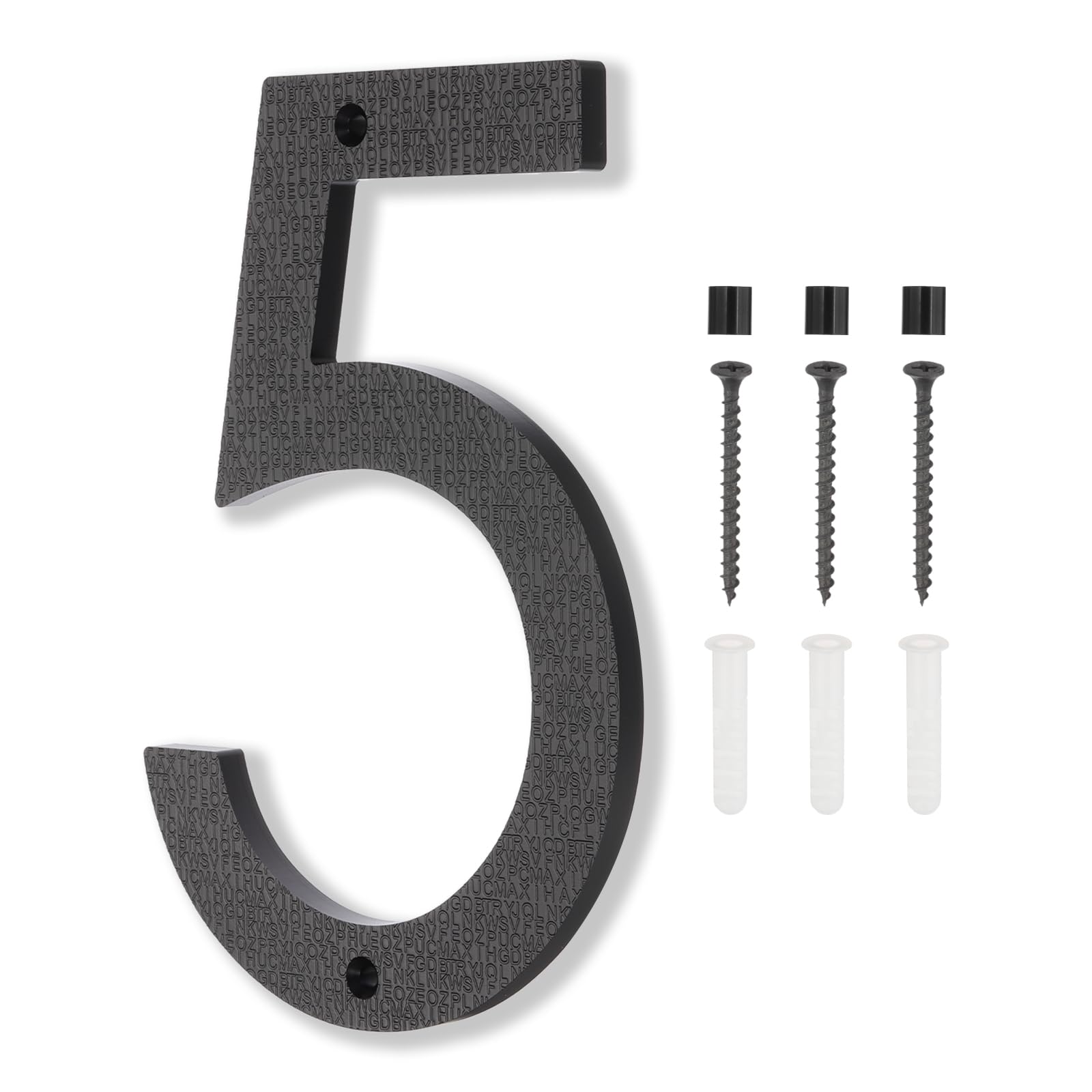 PATIKIL 8 Inch House Numbers, House Address Numbers Sign Large Floating Modern Home Number with Screws for Outside Door Wall Street, Black, 5 โ image 1