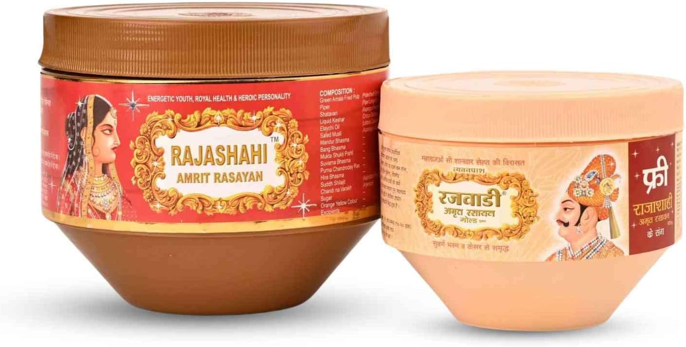 Unjha Rajashahi Amrut Rasayan Chyawanprash 825 Gm - 425 Gm Rajwadi Amrut Rasayan Gold Free
