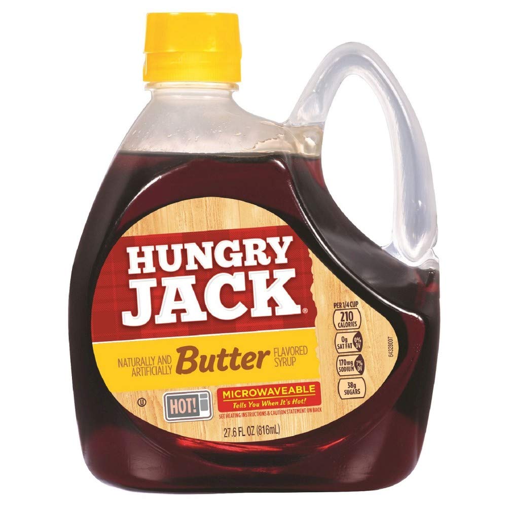 Hungry JackButter Flavoured Syrup 816ml Great On Pancakes & Waffles