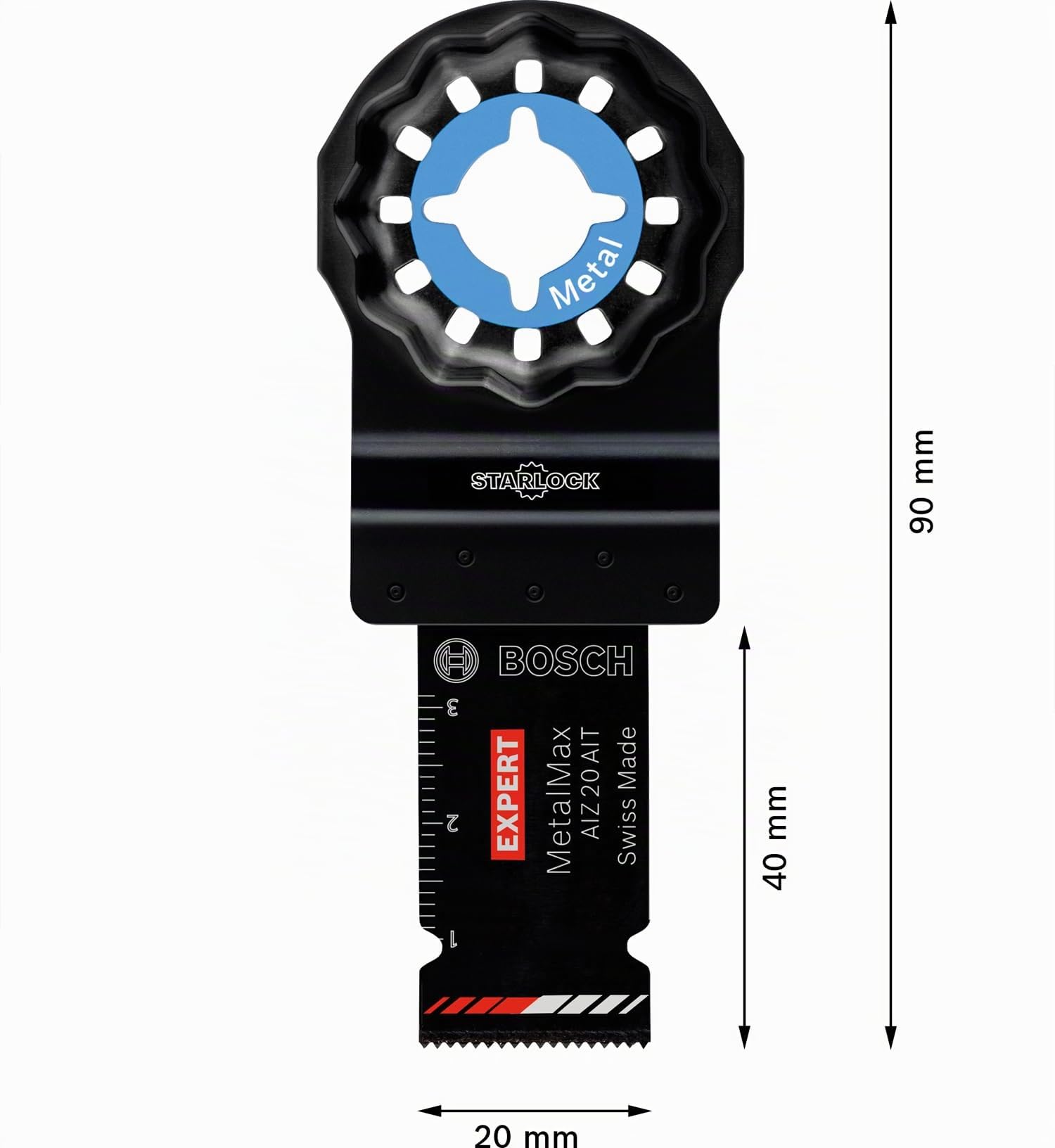 Bosch Professional 5x Sägeblatt Expert MetalMax AIZ 20 AIT (für Stahl, Edelstahl, Breite 20 mm, Zubehör Multifunktionswerkzeug)