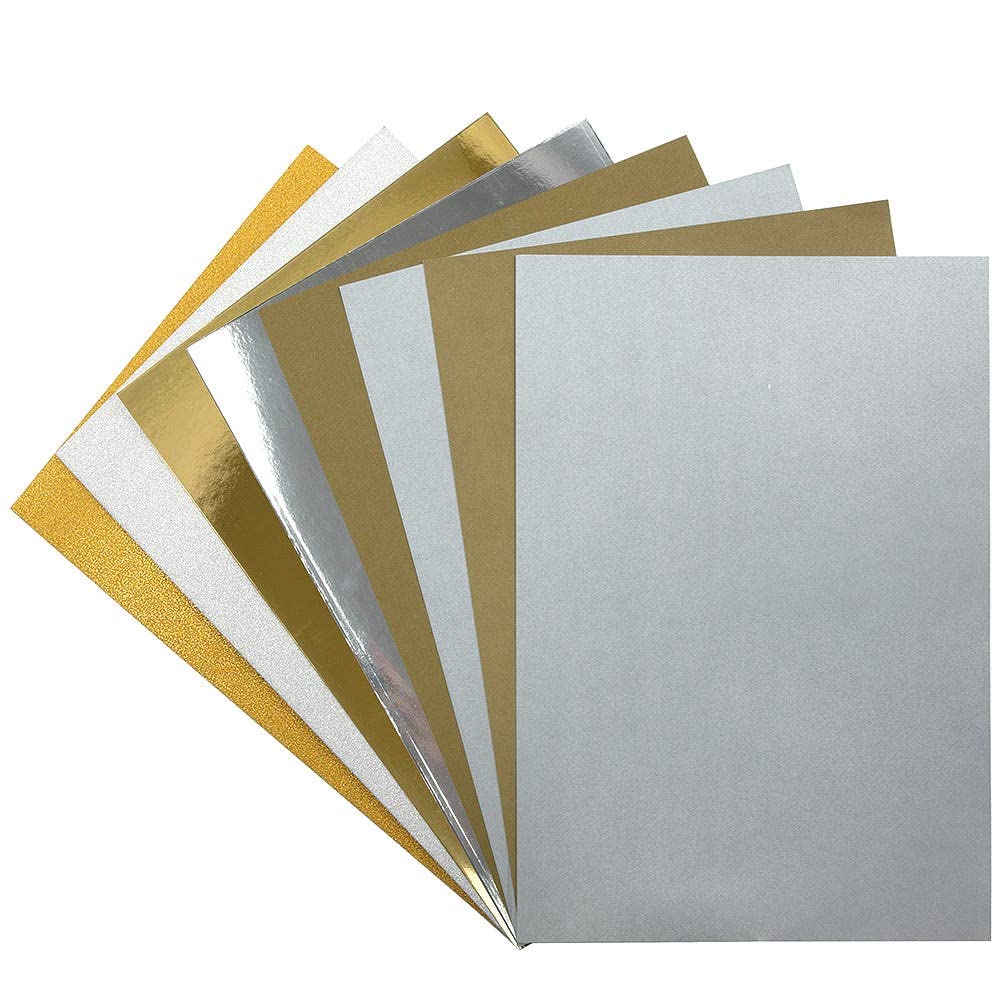 Baker Ross Papier A4 Et Carton Couleur Or Et Argent Lot De 60, Papier
