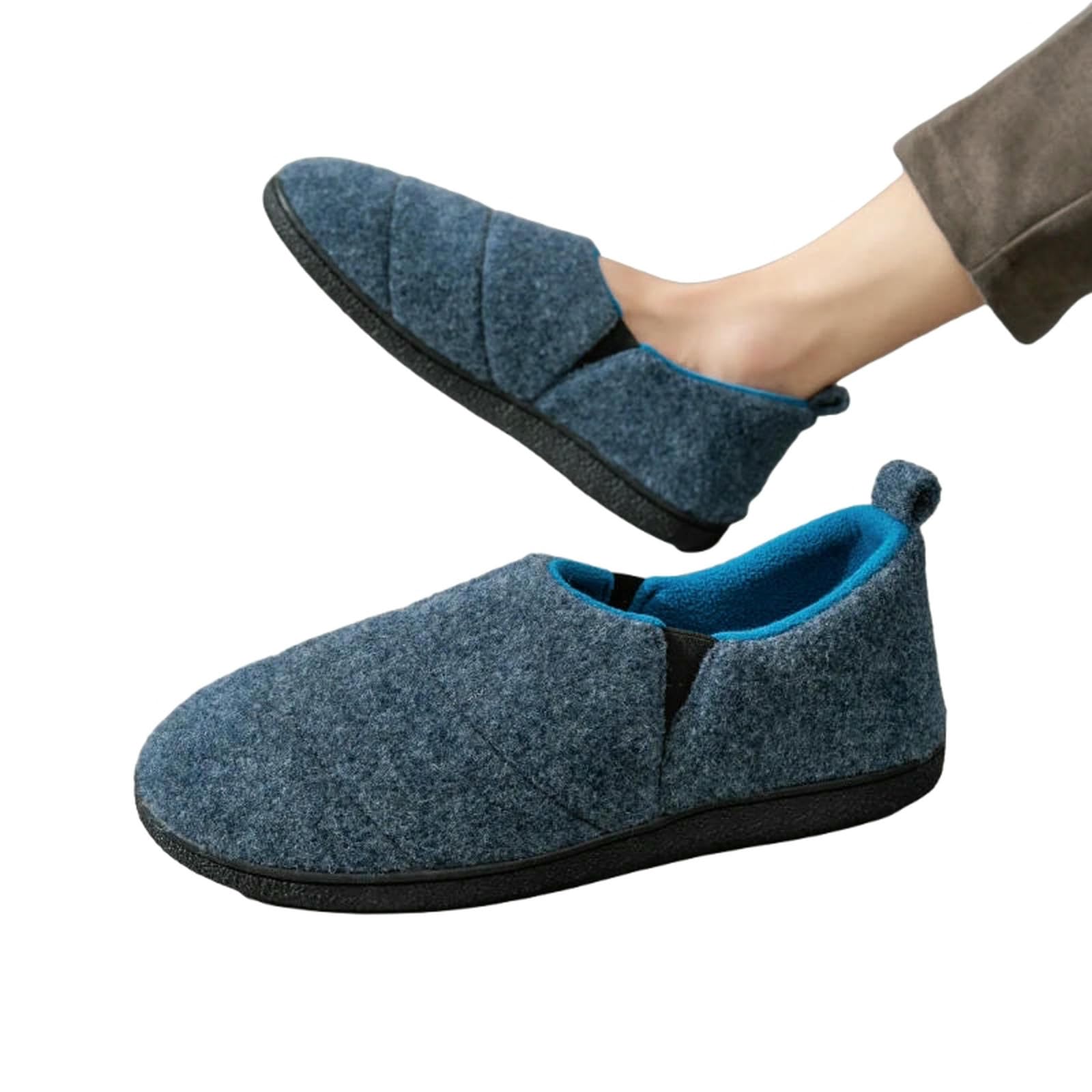 WANGSHUO Pantofole da Donna Invernali Calde Pannelli Uomo Non Slip Comodi Casual Interni E Esterni Peluche Scarpe Letto Uomo-grigio-42-43