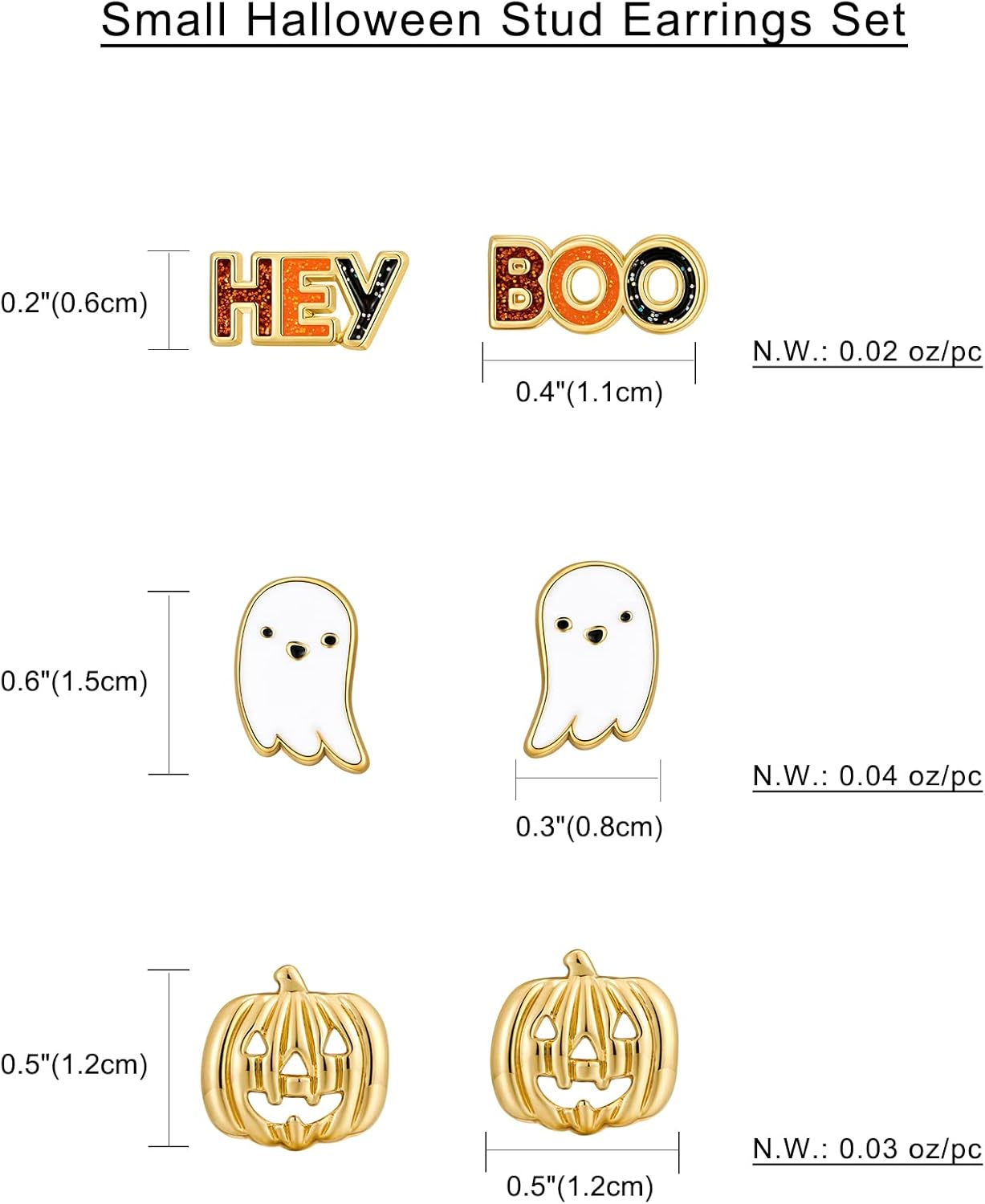 WOWORAMA Halloween Earrings Cute Pumpkin Earrings for Women Fun Crystal Pumpkin Stud Earrings Funny Smiling Face Pumpkin Drop Earrings Halloween Earrings Jewelry - Image 3