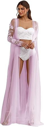 yinyyinhs Womens Tulle Robe Sheer Lace Bridal Dressing Gowns Materntiy Robes Sexy Lingerie Nightgown Bathrobe Sleepwear