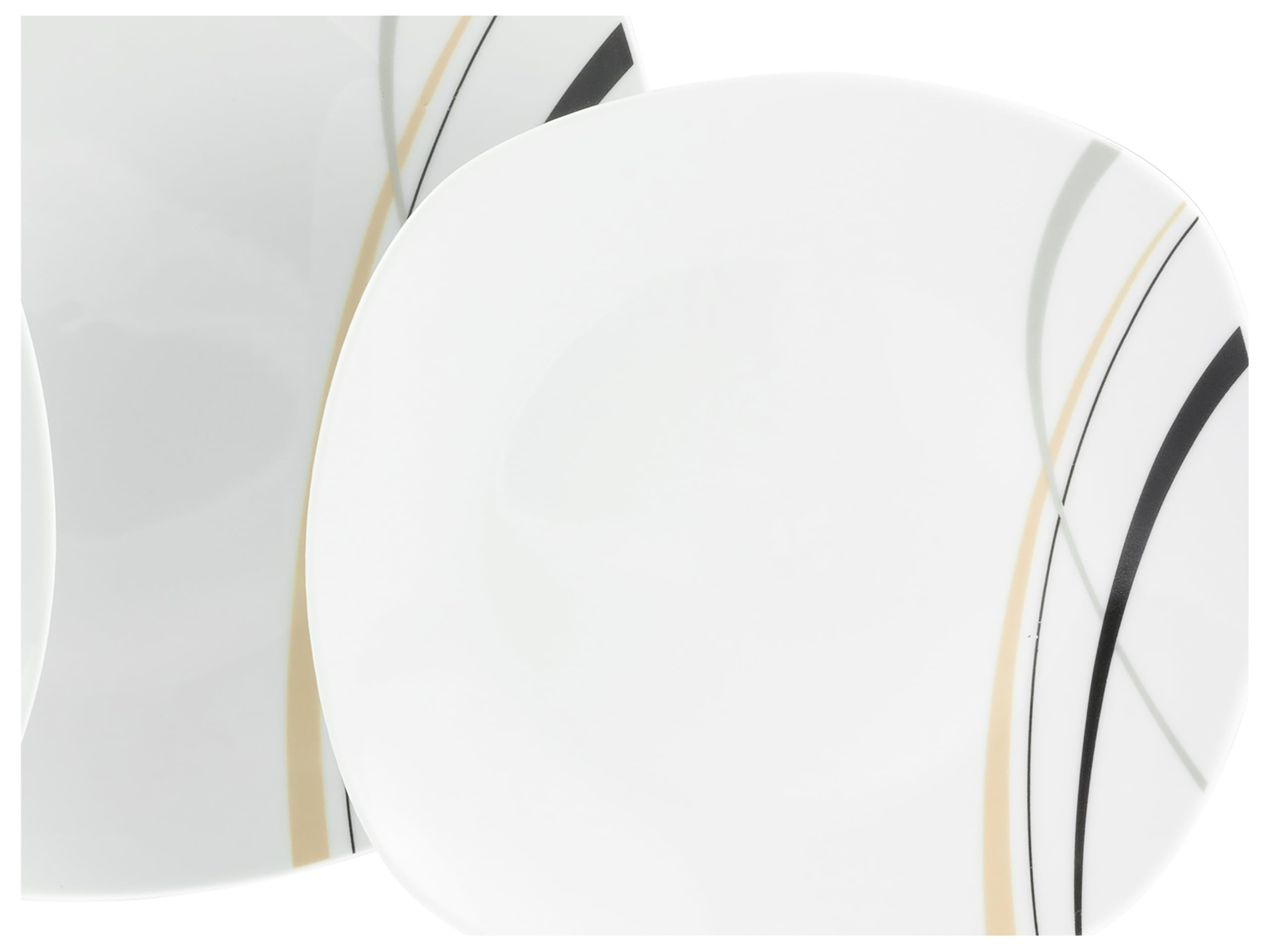 CreaTable, 24031, Série Square City Line, service de vaisselle 18 pièces, ensemble d'assiettes en porcelaine, compatible lave-vaisselle et micro-ondes, production de qualité.