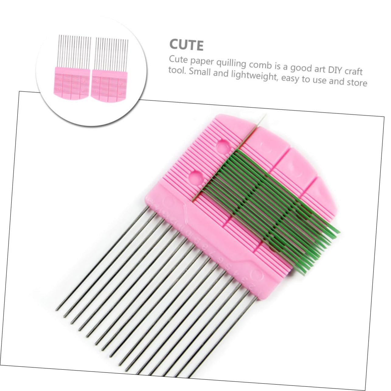 Gogogmee 2Pcs Paper Quilling Comb Tool Durable Teeth Portable Design for Crafting for DIY Paper Quilling Projects and Creative Weaving Patterns
