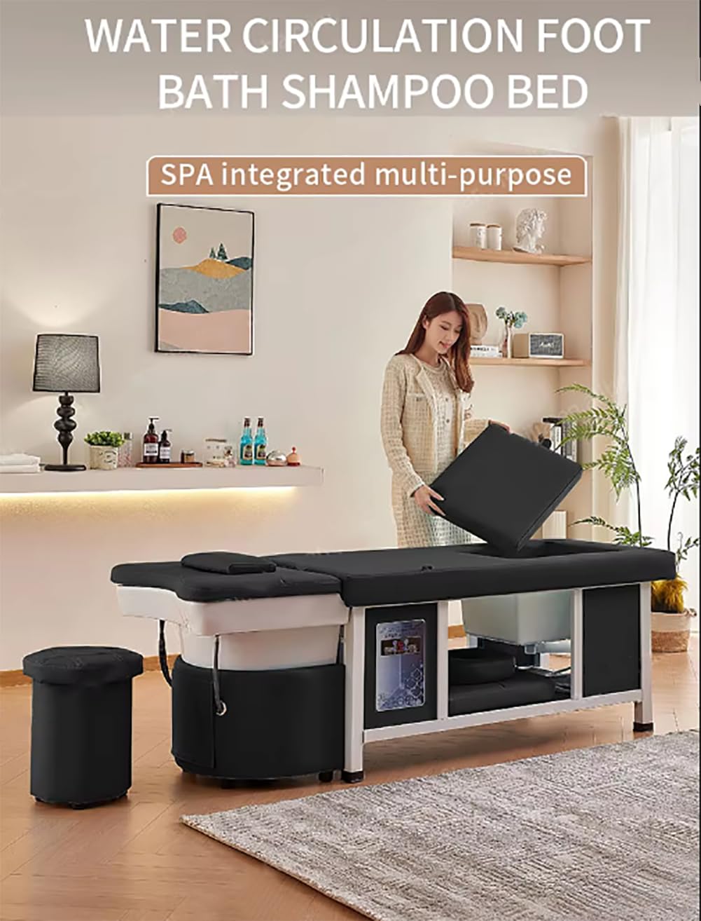 Masaż wodny, elektryczne oparcie podnoszące szampon łóżko do spa salonów