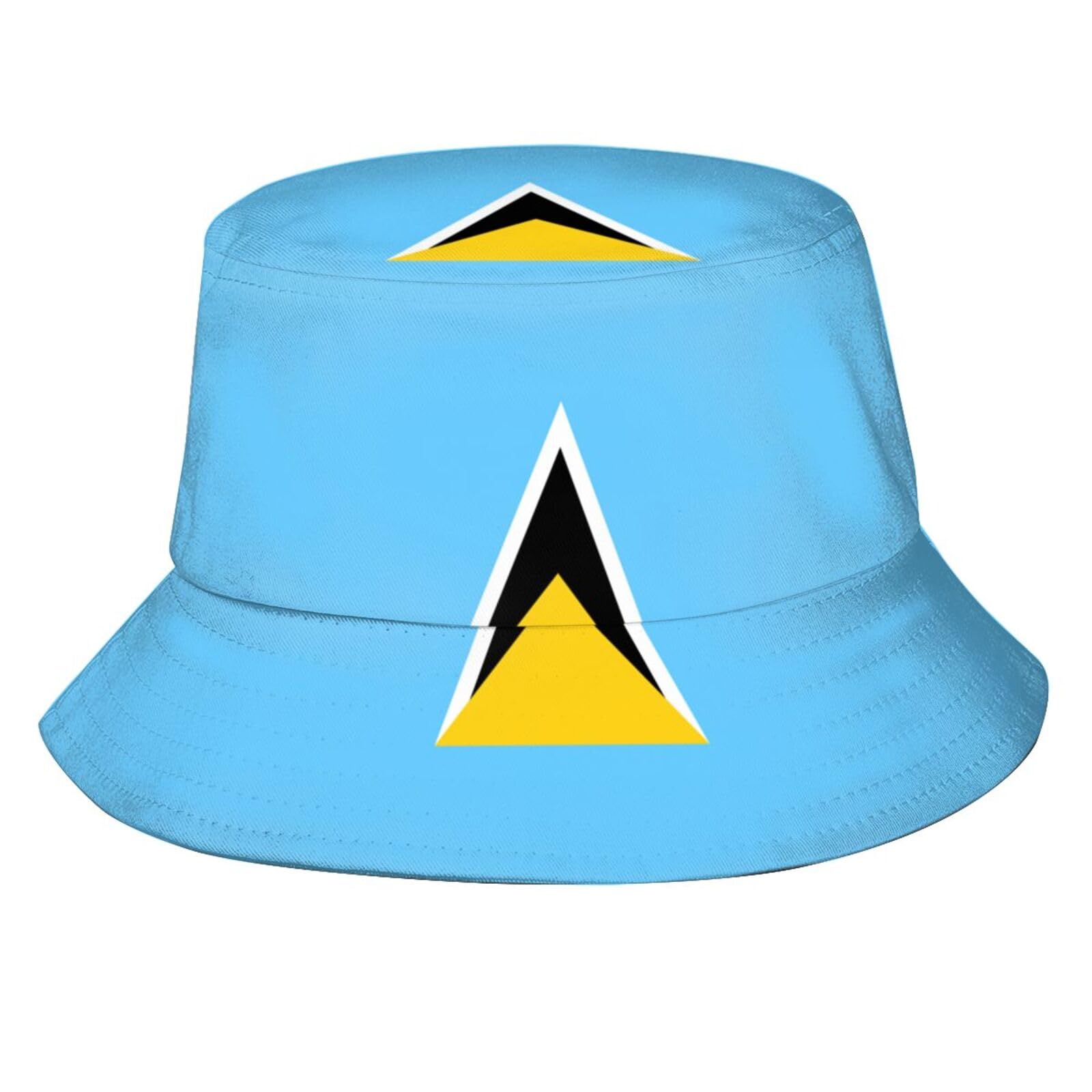 Cute Funny Flag Bucket Hats Fashion Patriotic Sun Cap Packable Outdoor Fisherman Hat for Women Men, Saint Lucia Flag_c00001, One size