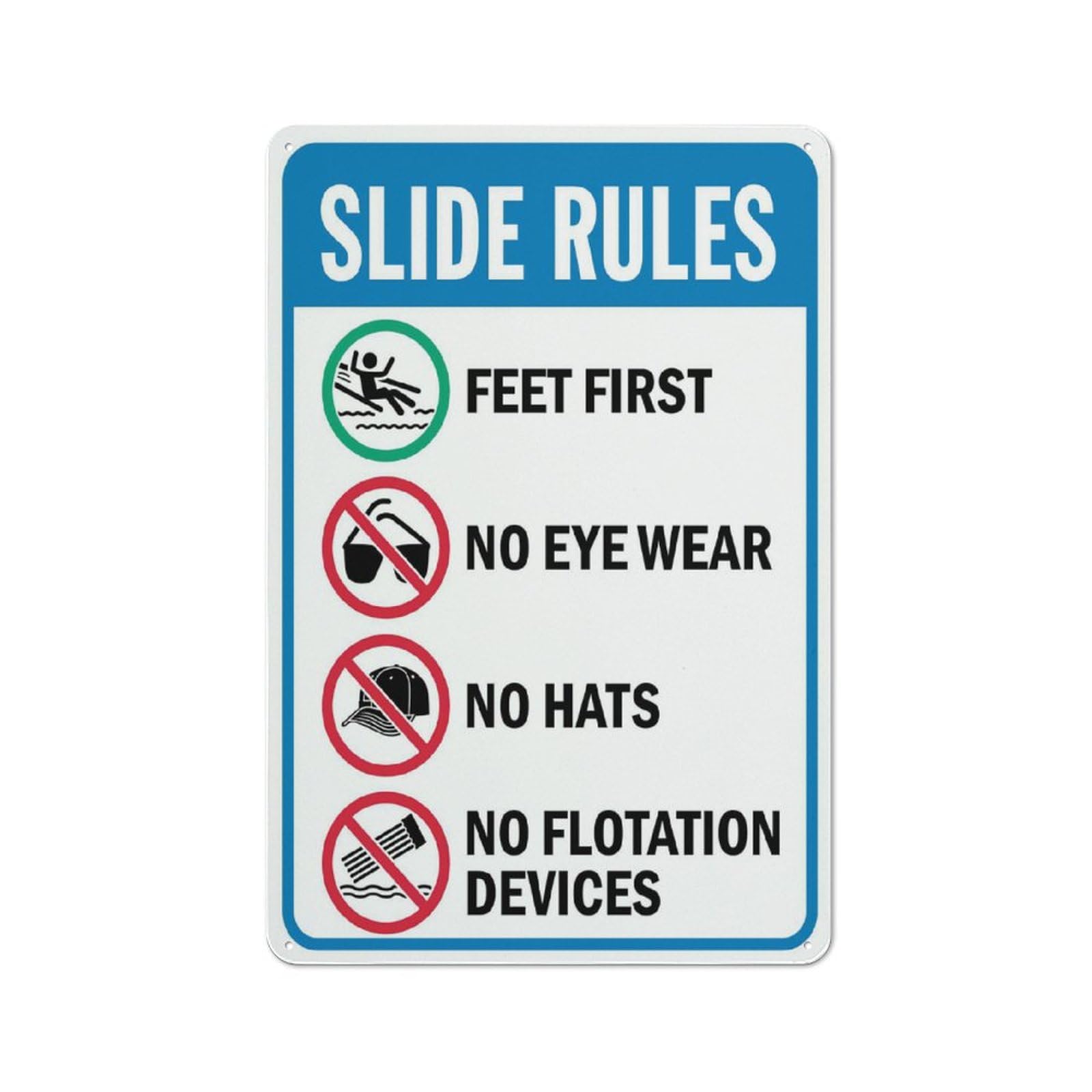 Pool Slide Rules Sign For Business 8