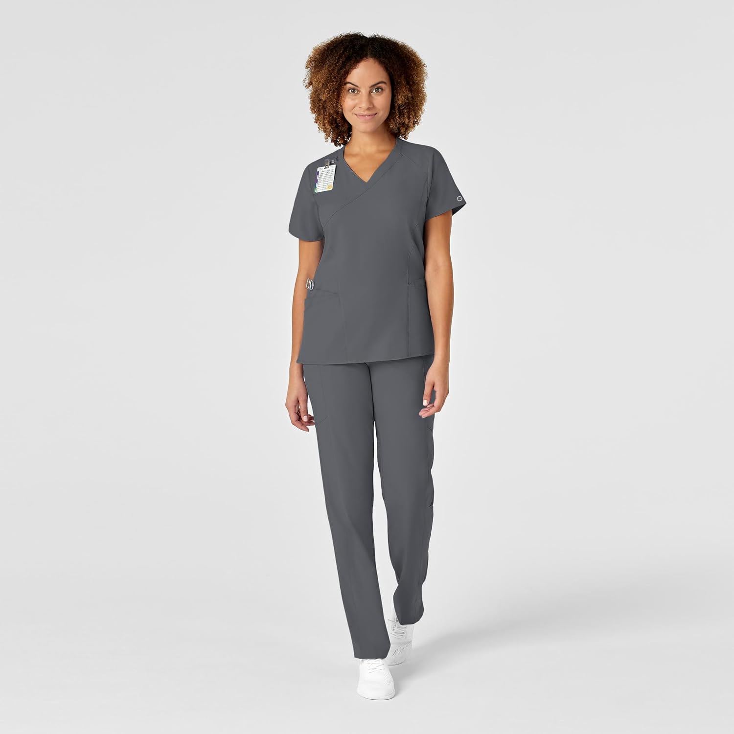 WonderWink Women's Wonderwork Women's Mock Wrap Scrub Top