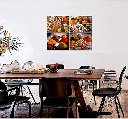 Miniatura 3 de HOMEOART Hierbas y Especias Decoración de Cocina Fotos Comedor Comida Póster Impresión Decoración de Pared 305 x 406 x 4 Paneles