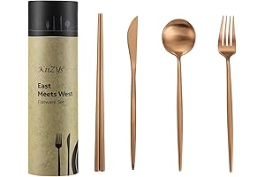 KiiZYs 16-Piece Copper Korean Silverware Sets