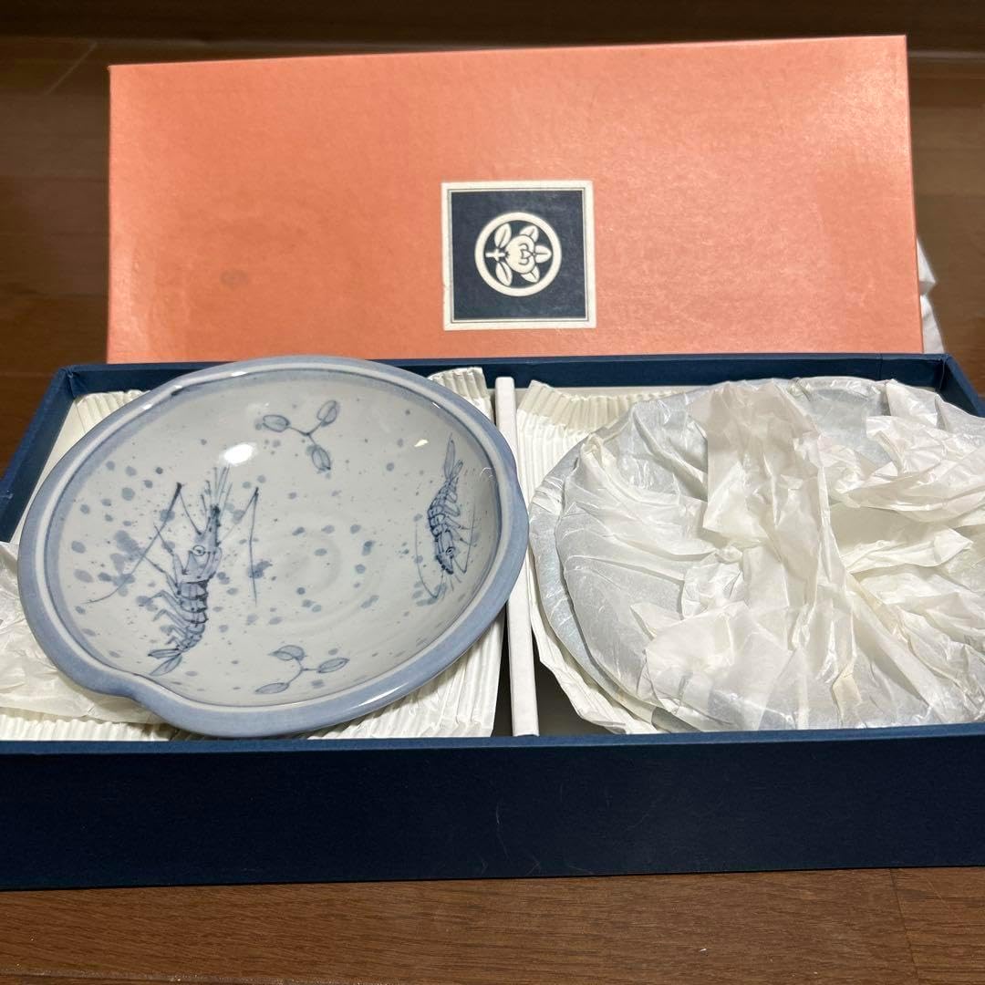 たち吉 染付海老 煮物鉢 5枚セット