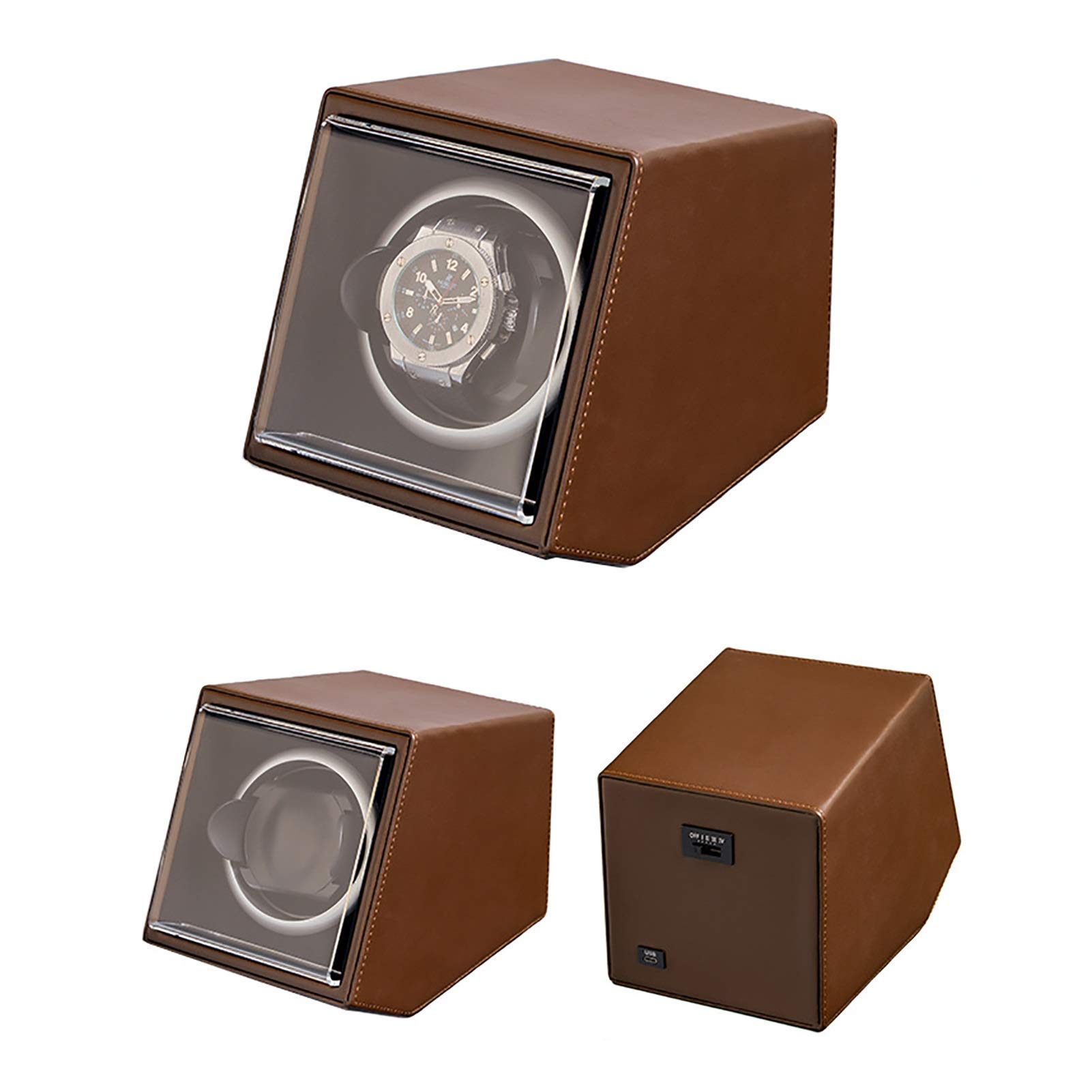 Watch Winder Watch Winders - Single Watch Shaker Automatyczne zegarki mechaniczne Urządzenie urządzenie zegarek do przechowywania Pudełka zegarek Watch Watter 5 -Gear Regulacja gospodarstwa domowego