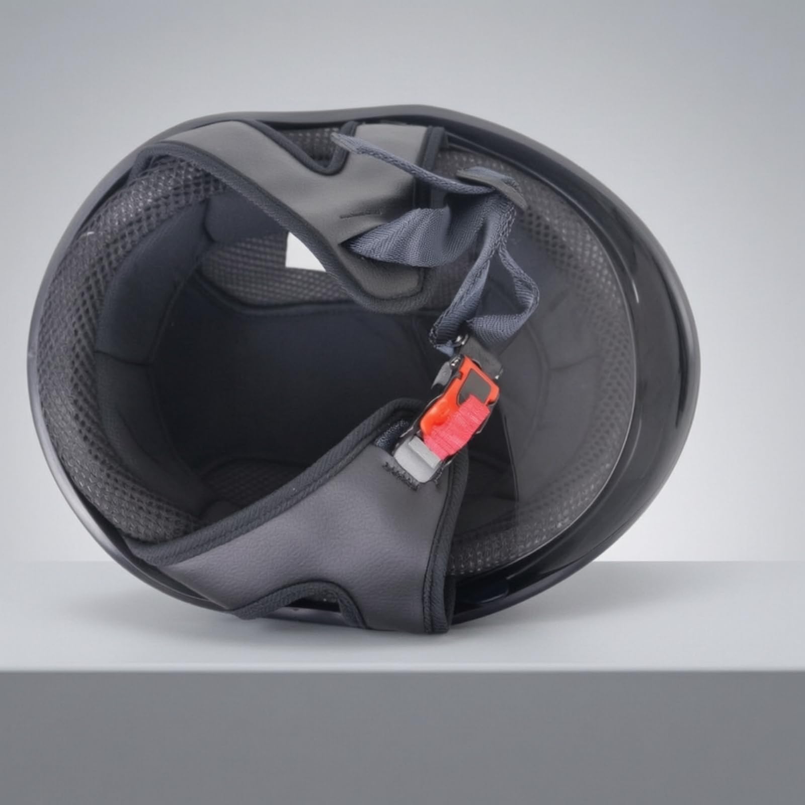 Casco Integrale con Visiera Antivento Omologato Calotta in E Cinghia a per Pendolare
