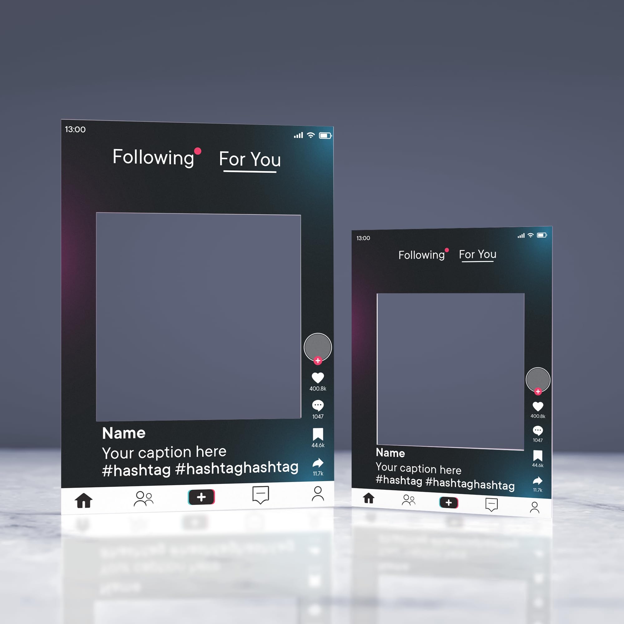 So Bespoke White Customisable Social Media Selfie Frame Bespoke Tiktok Effect Personalised Party Decoration Ideal Wedding Gift