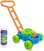 Ram © Lawn Bubble Mower Push Along Toy Lawnmower للأطفال والأطفال الصغار مع Bubble Machine Soapy Solution