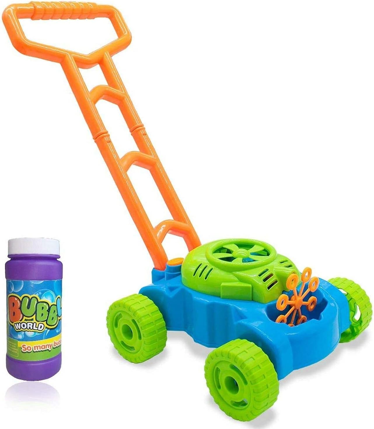 Ram© Lawn Bubble Mower Push Along Toy Lawnmower For Kids And Toddlers With Bubble Machine Soapy Solution Included