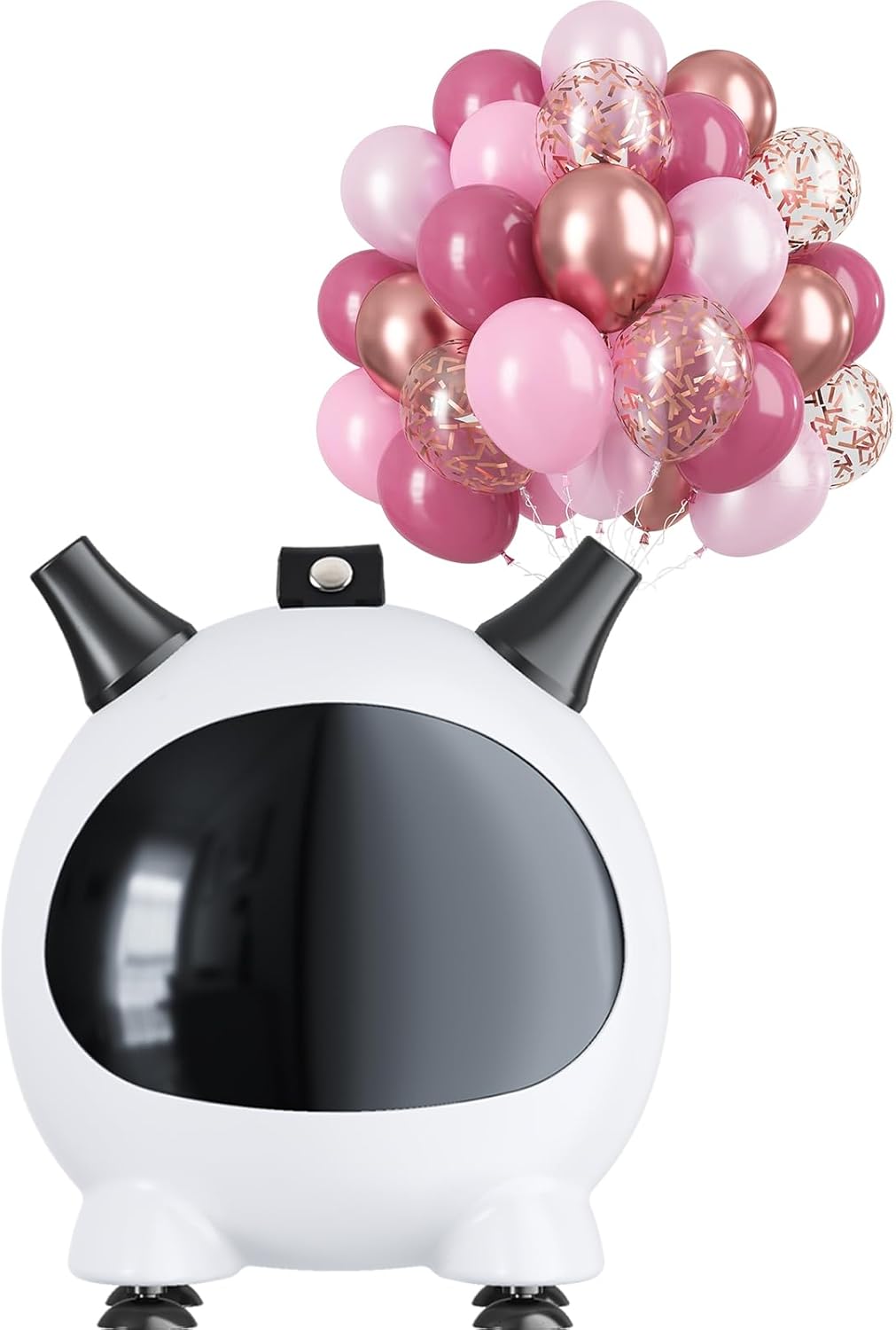 Dusty Rose Balloon Set and Balloon Pump Electric, 60 Pcs Retro Pink Metallic Rose Gold Pearl Pink Balloon and Portable 600W Air Pump with 2 Nozzles for Birthday Bridal Shower Wedding Party Decorations