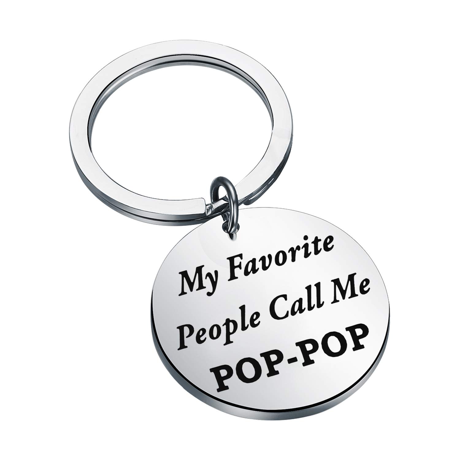 Nobrands Steel Color Lbsbo Father's Day Gift Pop Pop Gift My Favorite People Call Me Pop-Pop Keychain Papa Gift Grandpa Gift Grandfather Gift (Call Me Pop-Pop K)