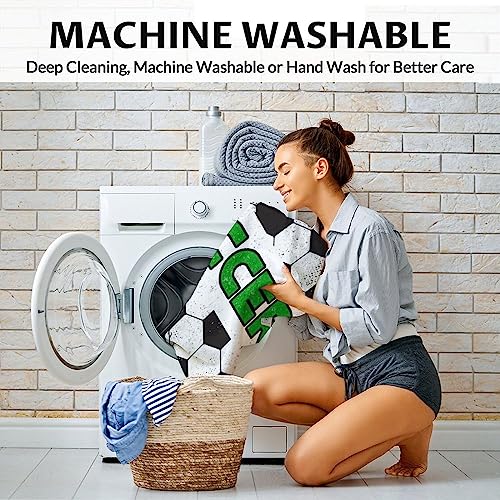 Mercuryelf Soccer Blanket Gifts, 30"x40" Funny Football Throw Blankets for Boys Kids, Cozy Lightweight Fleece Plush for Sofa Bed Room Decor