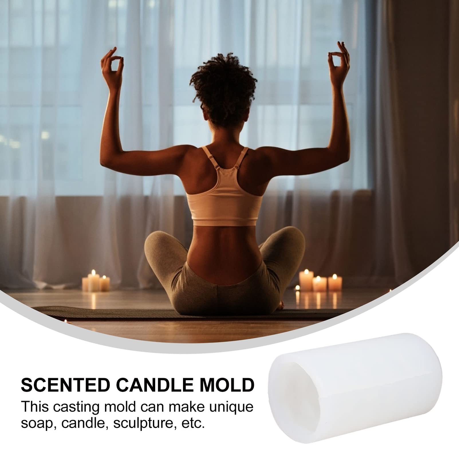 EXCEART Stampo Cilindrico in Silicone per Candele Profumate Stampi per Candele Artigianali Fai da Te Stampo in Silicone Riutilizzabile