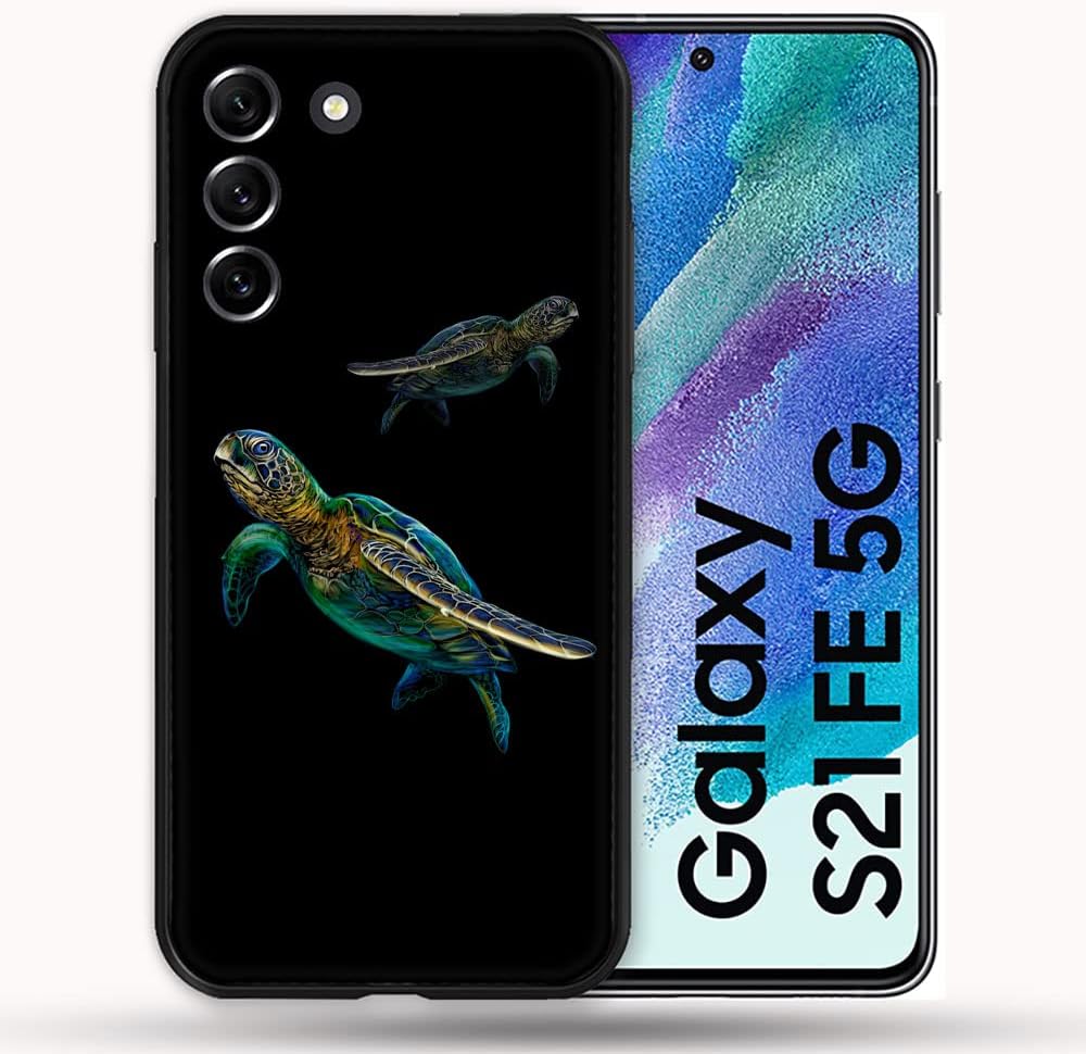 Cokitec Case for Samsung Galaxy S21 FE / S21FE Animal Turtle Black Multi-Coloured