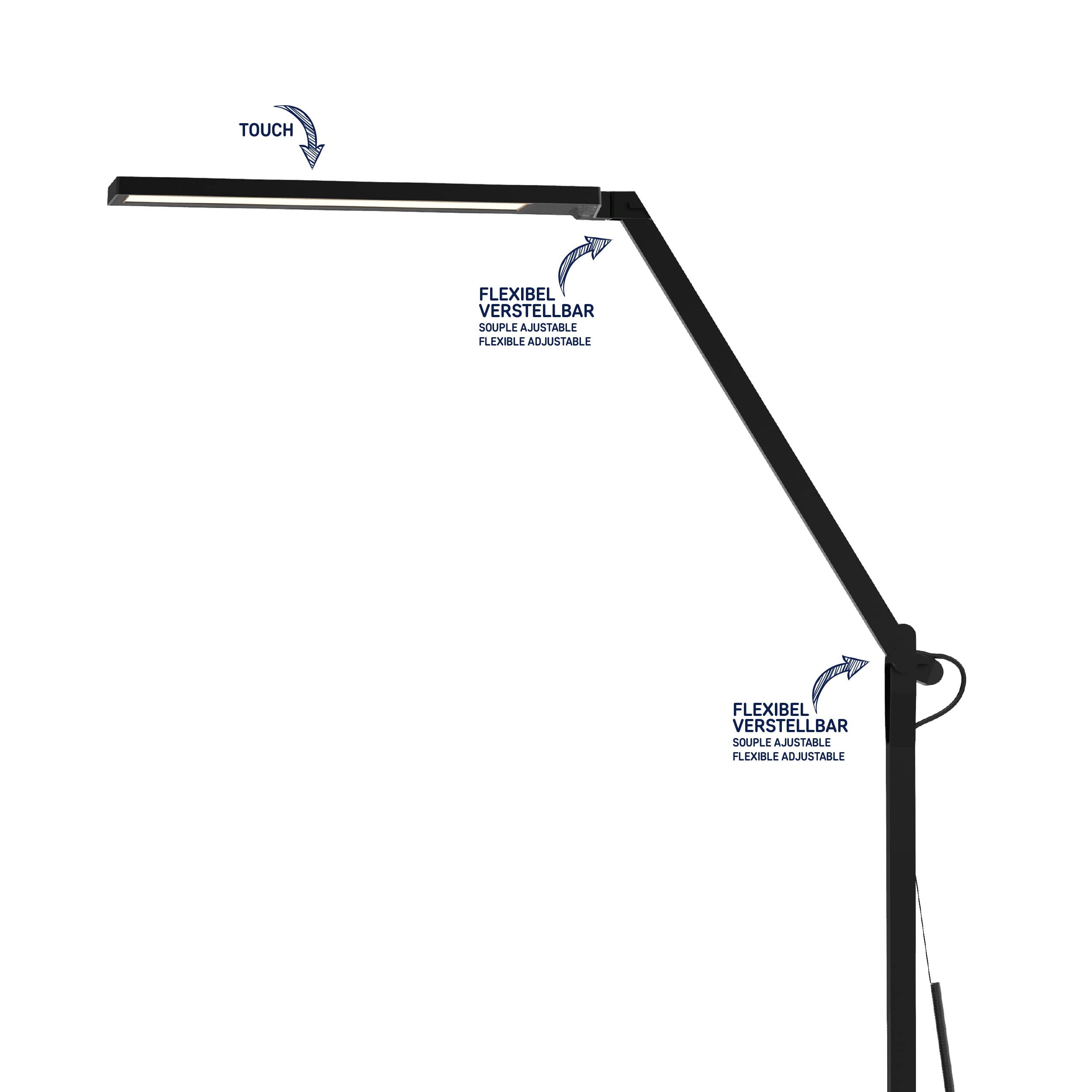 Müller-Licht Sella LED Schreibtischleuchte Schreibtischlampe, Farbwechsel (3000 K/4000 K/6500 K), 9.6 W, schwarz