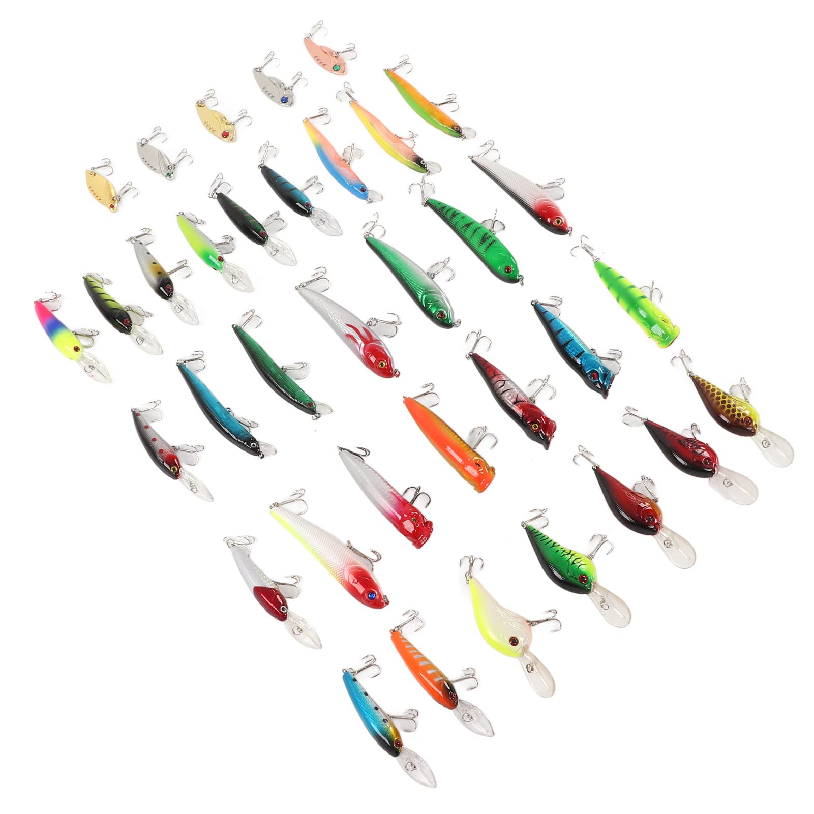 35 Stücke Simulation Harten Köder Gemischte Minnow Angelköder Kit Minnow Köder für Süßwasser Salzwasser Bootsangeln