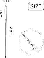 Vista 2 de BronaGrand 50 agujas de hilo de metal de ojo grande de 2.7 pulgadas para tejer proyectos de ganchillo