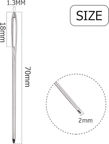 Miniatura 2 de BronaGrand 50 agujas de hilo de metal de ojo grande de 2.7 pulgadas para tejer proyectos de ganchillo