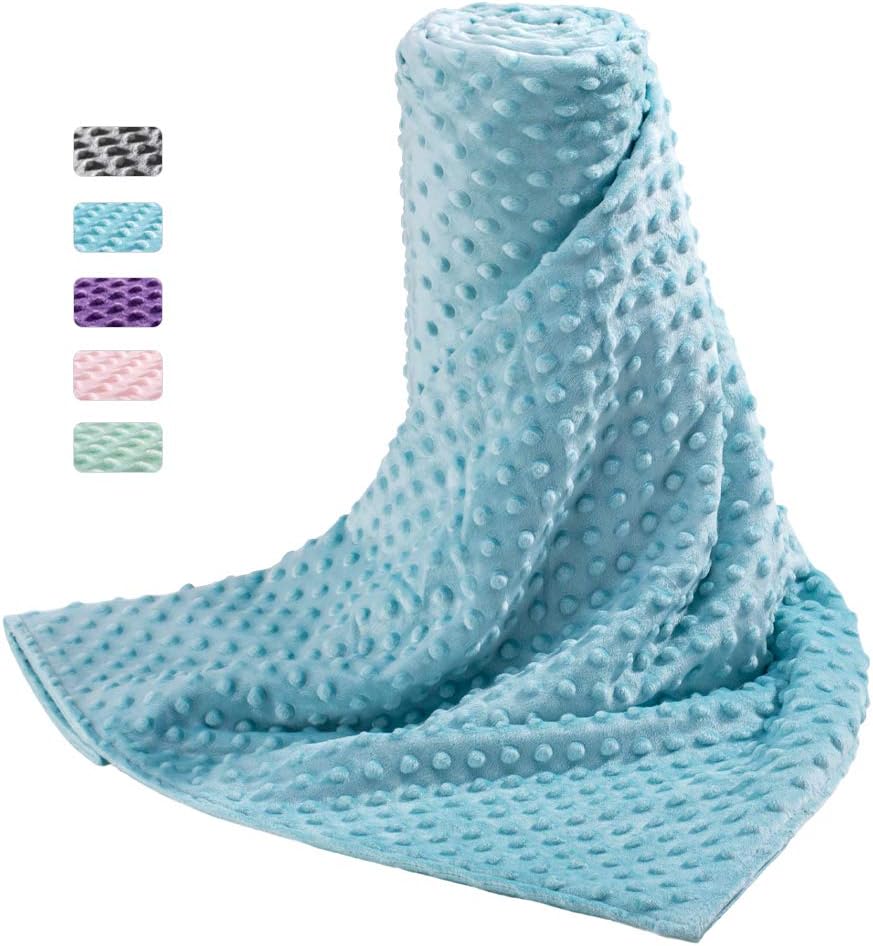AcdyionWeighted Blankets Removable Duvet Cover for Adults Twin Size (48"x72"),Heavy Blanket Duvet Cover with Soft and Comfort Minky with 12 Ties,Machine Washable Soft Weighted Blanket Cover (Teal)