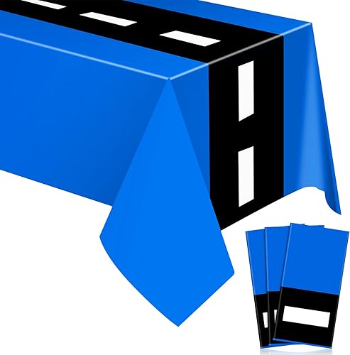 Irenare Suministros para fiesta de cumpleaños de automóvil, decoraciones de fiesta de carreras, mantel de carretera, camino de mesa de carreras,