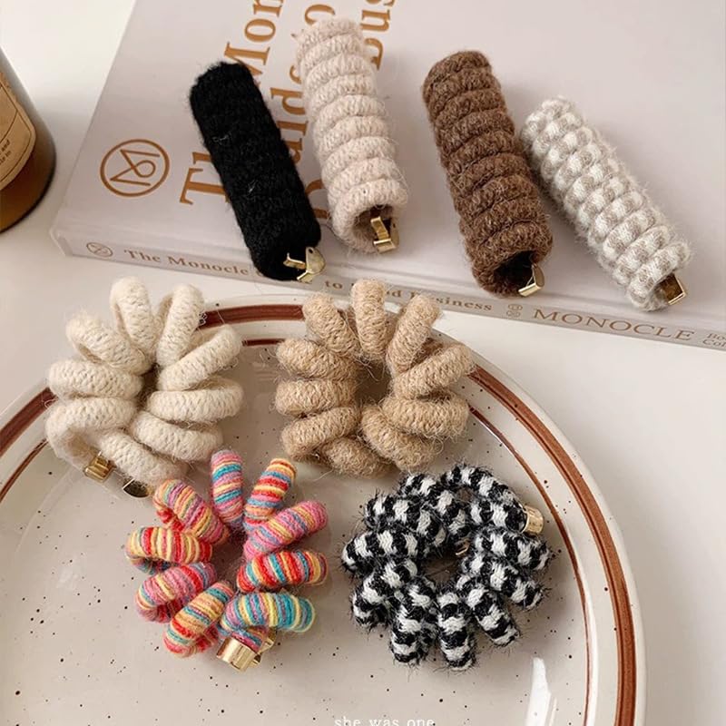 Miniatura 4 de Bandas de pelo coloridas para teléfono para niños, bandas de pelo trenzadas con flores para el cabello, lazos para el cabello en espiral con lazo,