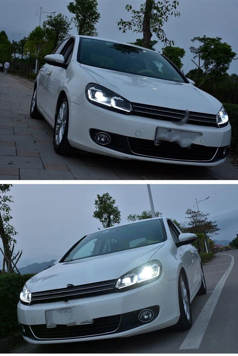 Proiettore Fanale Anteriore Per VW Per Golf 6 Faro 2009-2012 Per Golf 6R Gruppo Faro LED DRL Daytime Running Indicatore Di Direzione Accessori Auto Gruppo Fari Anteriori(Xenon Silver)