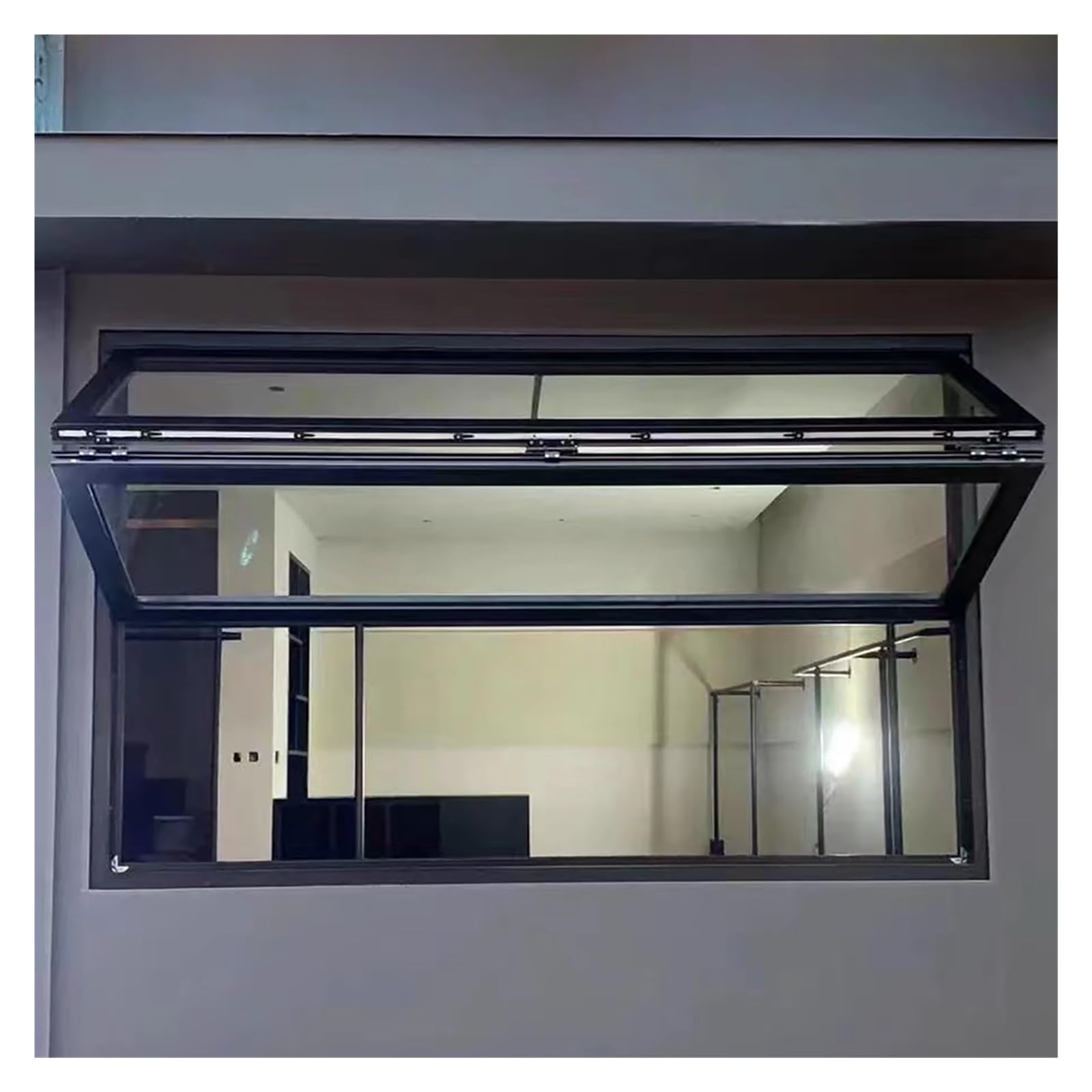 Finestra di servizio mobile per catering, impermeabile, nera, con funzione di serratura, per camion alimentari ed eventi all'aperto (50 x 110 cm)